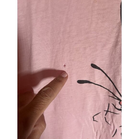 Vintage Y2K RARE Grail pink long slv tshirt butterfly graphic L retro coquette - Picture 10 of 13